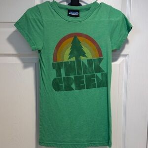 Junk Food Green T-Shirt with 'Think Green' Design